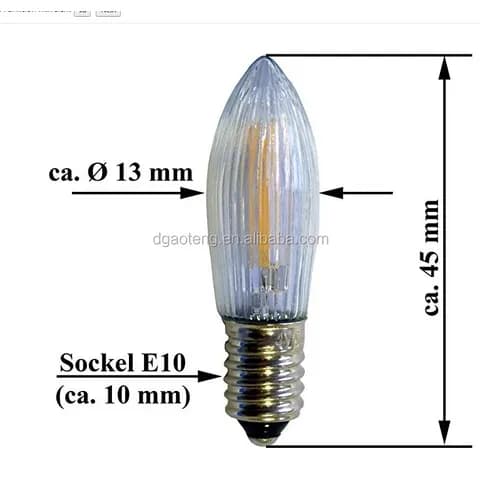 LED 10V-55V Candle MES E10 Miniature Edison Screw C2 Decoration Light Bulb