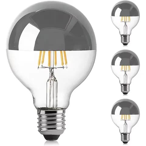 A19 led bulb dimmable led filament E26 E27 base half-silver scripture 22V 240V LED lamp
