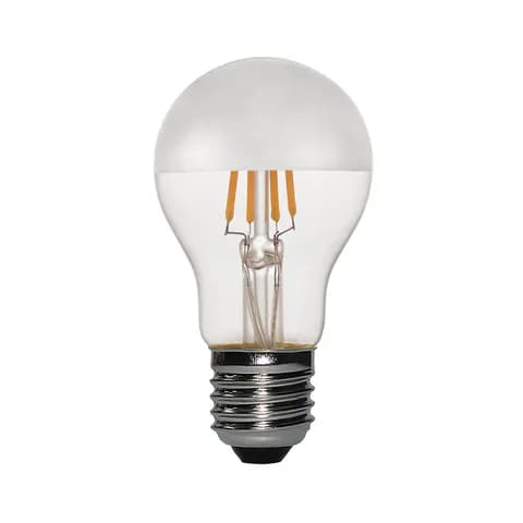 A60 E27 Semi-chrome LED Bulb Dimmable 60W Equivalent Warm White 2700K Dining Room, Bedroom Decorative Bulb