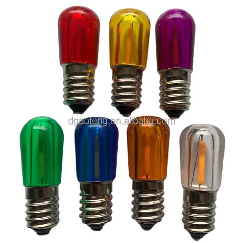 B19 E14 Filament LED PC Material Colorful Light Bulb14v 24v0.5w Lighting Italy Christmas Aluminarie Led Lamp