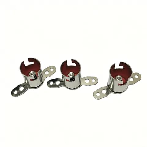 BA9s Bayonet Lamp Holder Bulb Socket, Suitable for PCB Mounting, Copper-plated Nickel
