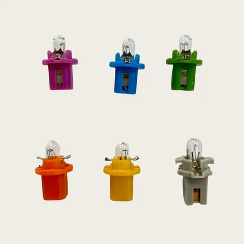 BX8.5D BAX Colored Plastic Base Mini Signal Bulb 12V 1.2W Instrument Indicator Bulb