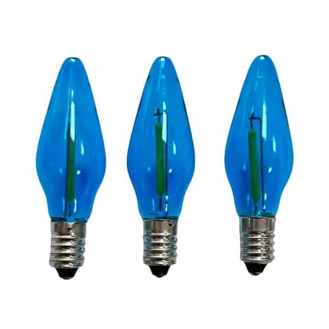 C6 E10 Base Christmas Tree Light String Replacement Bulb LED Filament 34V0.2W Outdoor Decoration