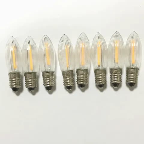 C6 E10 Candle Pattern Led Filament 8V0.2W Warm White Light E10 Base Candle Bridge Christmas Decoration Bulb