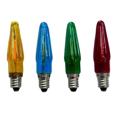 C6 E10 LED COB Filament Candle Bulb 8V/12V/14V/34V Holiday Colored Decorative Bulb for Outdoor String Lights