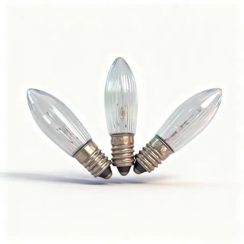 C6 Striped Candle Bulb 12V 23V 34V 55V3W E10 Christmas String Light Bulb E10 LED Bridge Type Bulb Candle Bridge Light