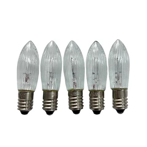 C6 Striped Candle Bulb 16V3W, 23V3W,34VW E10 Christmas String Light Bulb E10 Bridge Type Bulb Christmas Candle Bridge Light