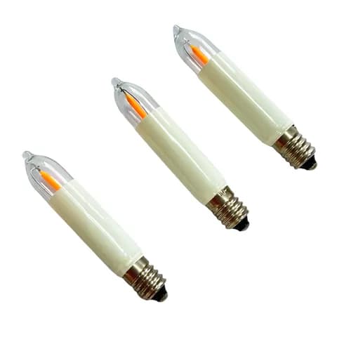 E10 11X65 LED COB Filament Kleinschaft Kerze 8-55V 0.2W Christmas Bridge Light Bulb Outdoor String Light Replacement Bulb