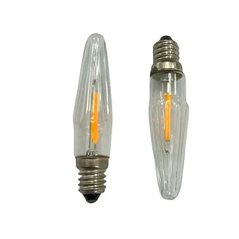 E10 C6 Bridge Candle Bulb, 12V 0.2W, 14V 0.2W, LED Bulb for Christmas Outdoor String Light Decorations.