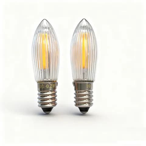 E10 C6 COB LED Filament Bridge Bulb 14-55V 0.1-0.5W Christmas Candle Bulb for Candle Arches and Christmas Tree Light Strings