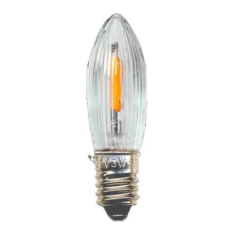 E10 C6 LED Filament Spitzkerze Topkerze Riffelkerze 14-55V0,5W Schwibbogen Replacement Lamp