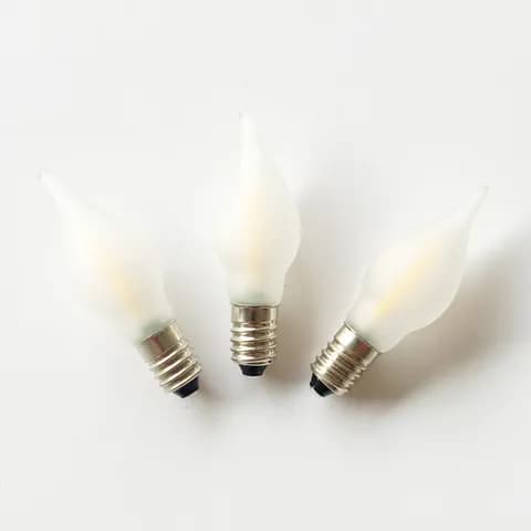 E10 C6 Frosted Shell LED Filament Bulb 8-55V 0.2W Christmas Bridge Light Replacement Bulb