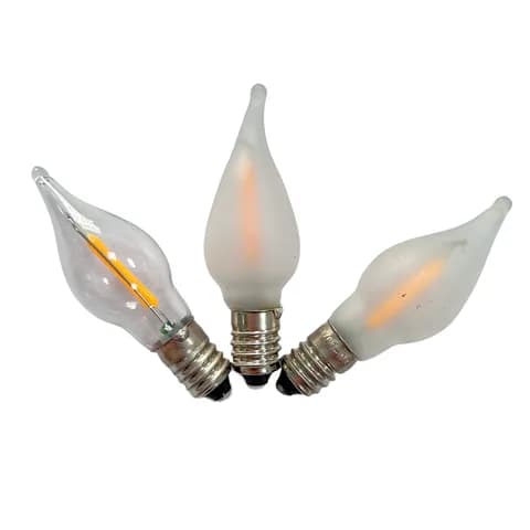 E10 C6 Frosted Shell LED Filament Bulb 8-55V 0.2W Christmas Bridge Light Replacement Bulb