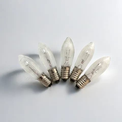 E10 C6 Riffelkerze 48V/3W, 55V/3W, 34V/3W Bridge Light Bulb for Christmas Candle Arch Fairy Light Bulb