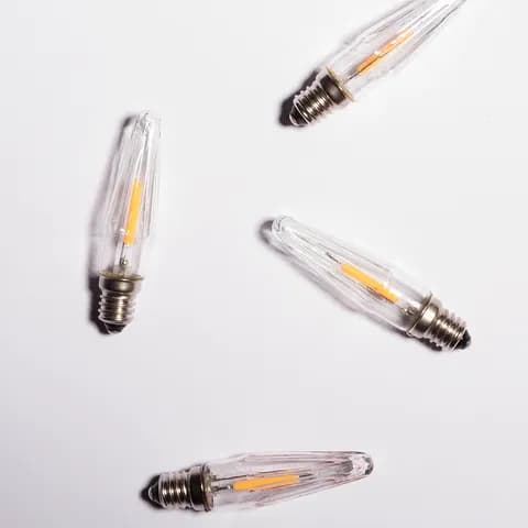 E10 LED Filament Bridge Light Bulbs 14V 0.2W Christmas Tree Light String Replacement Lamps