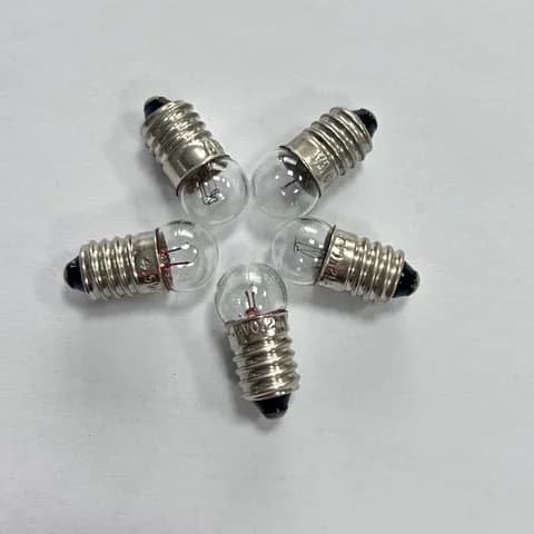 E10 Mini Flashlight Incandescent Bulb 3.8V 0.3A, 4.5V 0.2A Small Indicator Light Bulb