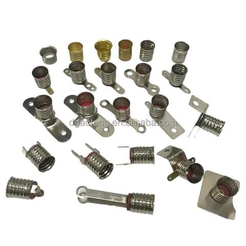 E10 Bulb Nickel-plated Lamp Base with Bracket E10 Spiral Lamp Socket