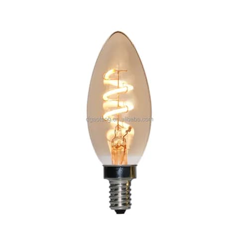 E14 E12 Antique Edison Light Bulb C35 Retro LED Filament 2700K Candle Lights Small Screw Tip Glass