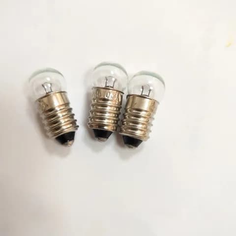 G3.5 E10 Miniature Indicator Light Bulb 2.2V0.25A/4.8V0.3A/6V0.15A E10 Screw Base Flashlight Bulb