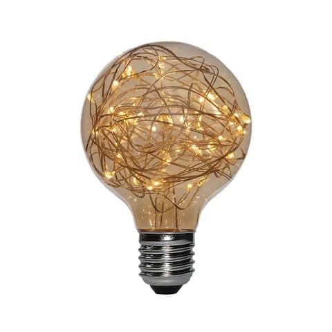 G80 E26 Warm White Edison Screw Night Lights, Flash Starry Decorative Copper Wire String Lights for Bedroom Living Room Festival