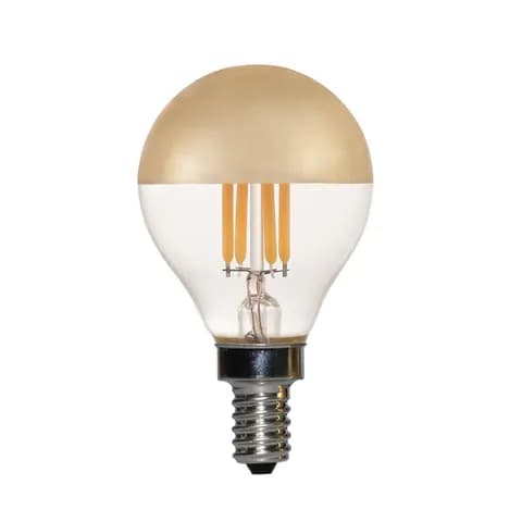 Half Silver Mirror Crown Dimmable Vintage Edison A19 LED Filament Lamp Bulbs for Home Cafe Chandelier