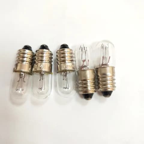 New Hot Sale T10x28mm Tubular Micro Indicator Bulb 6V0.15A, 12V3W, 24V3WE10 Screw Base Device Button Indicator Bulb
