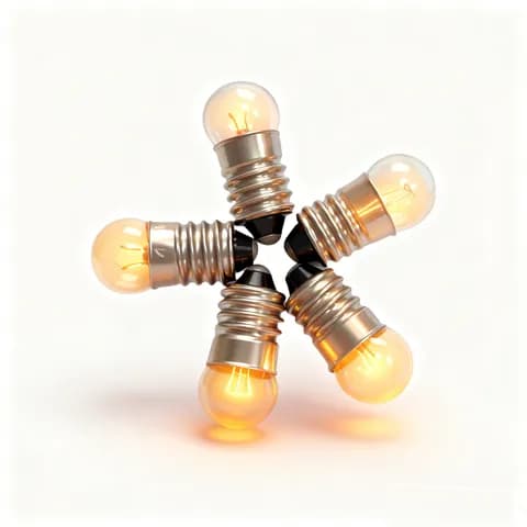 Optical Experimental Light Bulb, E10 Screw Base Bulb, 1.5V, 2.5V, 3.8V, 4.8V, 6.2V, 0.3A, 0.5A; Flashlight Bulb.
