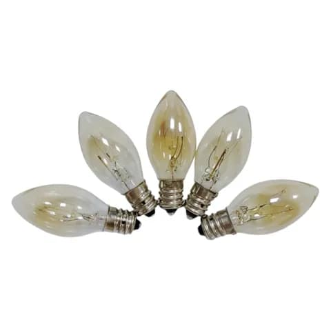 Popular Holiday Lights 220V Christmas Light Bulb C7 E12 E14 clear Glass Candle Bulb 5W Incandescent Bulbs