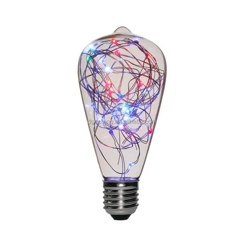 ST64 E27 Copper Wire LED Color Light Decorative Bulb 120V2W for Outdoor Garden Light String Replacement Bulb
