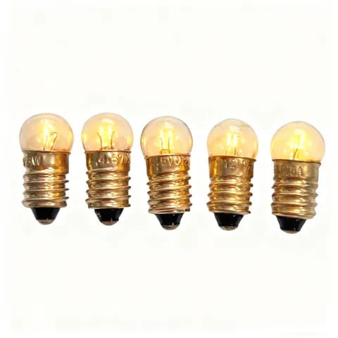 Students' Electrical Experiments: 1.5V, 2.5V, 3.8V, 6V Small Light Bulb, E10 Spiral Base, Spherical DIY Bulb