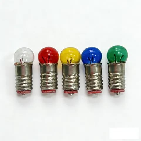 T1 3/4 E5.5 Screw Base Incandescent Bulb 3.5V, 4.5V, 19V Colored Bulb Suitable for H0/TT Train Model Lighting