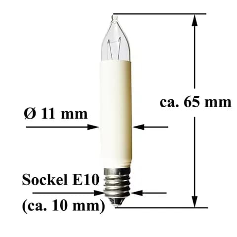 T10 Led Filament Spare Bulb Light E10 Clear Candle Lamps for Indoor and Outdoor String Lights