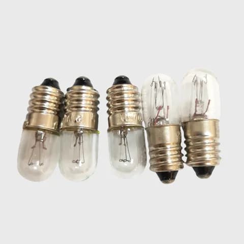 T10X28 E10 Base 12V3W, 12V2W, 12V0.11A Spiral Base Marine Equipment signal Indicator Bulb