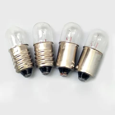 T10x28mm E10 Screw Base Miniature Indicator Bulb 6.3V0.15A,12V3W,24V3W Switch Button signal Light