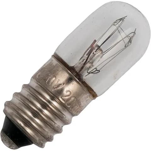 T10X28mm Tubular Mini Incandescent Bulb E10 Screw Base 6.3V0.25A, 12V0.25A Indicator Bulb