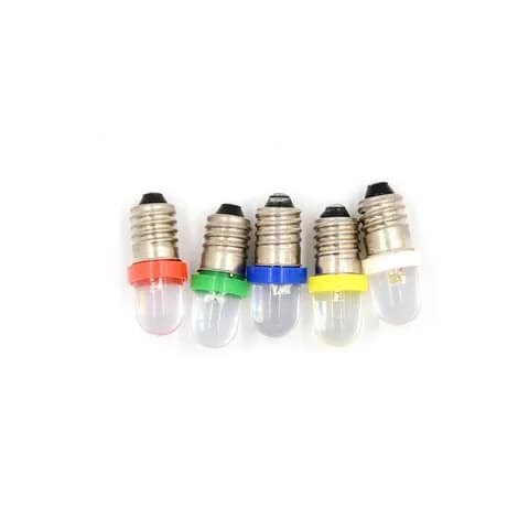 T10X28mm Tubular signal Warning Bulb DC6V, 12V, 24V E10 Screw Base Led Equipment Indicator Bulb