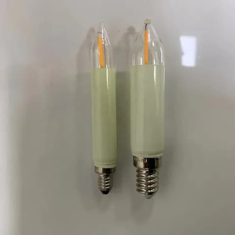 T15 E10 Led Filament Candle Bulb 12V, 34V, 55V Christmas Warm White Light Window Decoration Bulb