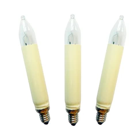 T15 E10 Vertical Candle Bulb 8V3W, 12V3W, 55V3W Christmas Tree String Bulb