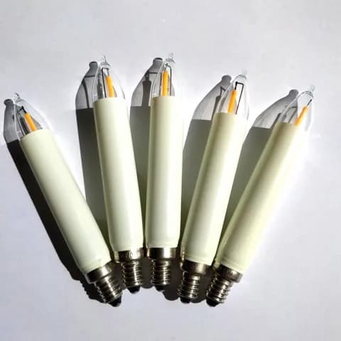 T15X105mm LED Filament Klein Schaft Kerze E10 Fuel Schwibbogen Lichterkette 8-55V0.5W fairy Tale Light Bulb