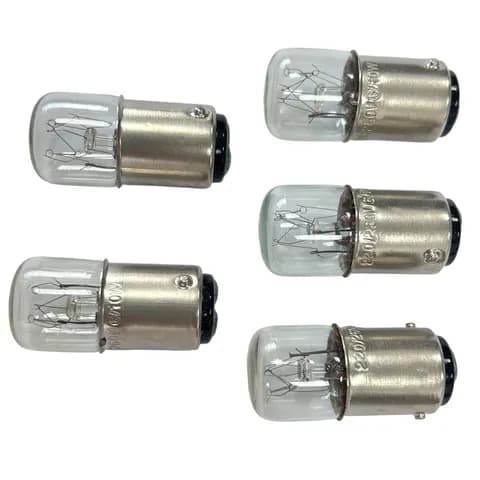 T16 BA15D BA15S 130V 5W, 220V 5W Tubular Incandescent Bulb Equipment Indicator Bulb