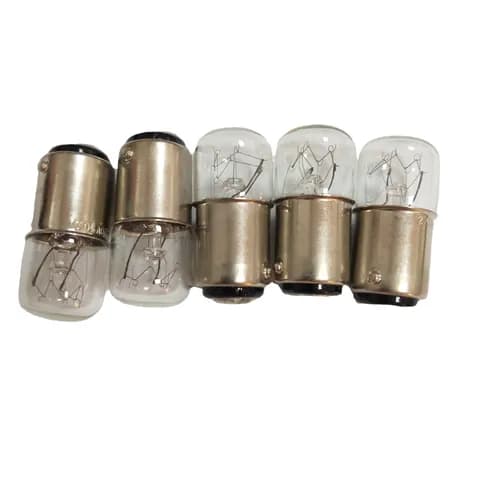 Light Bulb T16X35mm Miniature Tubular Indicator Bulb BA15D BA15S Contact Base 220V10W Instrument Equipment Indicator Bulb