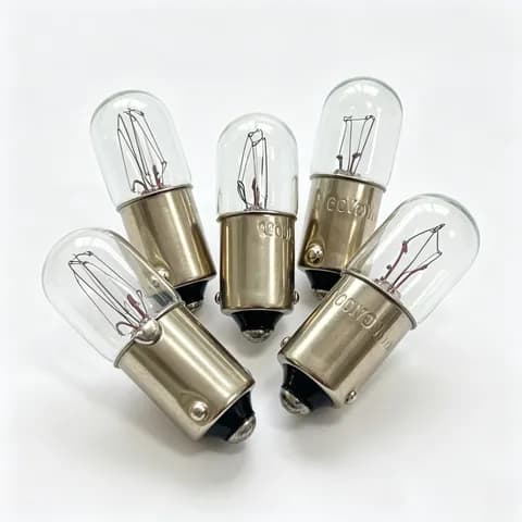 T3.25 10x28mm BA9S Bayonet Base Miniature Incandescent Bulb 6.3V 0.25A, 6V 3W Indicator Bulb
