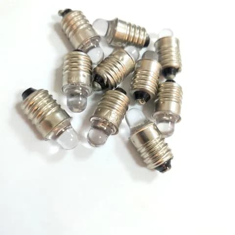 T9X23mm Mini Flashlight Replacement Bulb DC3V Warm White Light E10 Spiral Base Medical Led