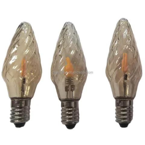 Universal Amber Tree-shaped LED String Lights, Outdoor LED Bulbs, Christmas fairy Lights, Ice-cream-shaped Candle-style Bulbs