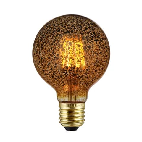 LED Vintage Edison Bulb, Amber Gilded Glass, G30/G95 6W LED Light Filament Bulb, E26 Base, Warm White