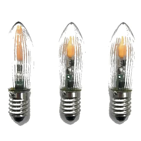 E10 C6 Bridge Candle Light Bulb 8-55V 0.2W with Flickering Flame Effect Christmas Candlestick Decorative Bulb