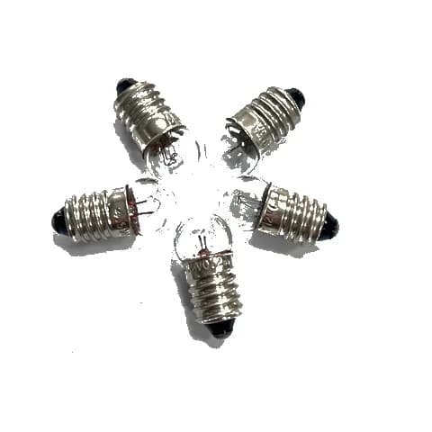 E10 Mini Flashlight Incandescent Bulb 3.8V 0.3A, 4.5V 0.2A Small Indicator Light Bulb