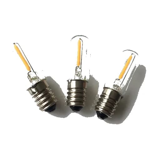 E14 T16X54mm LED Filament Tubular Bulb, 24V 0.5W Warm White Light, Used for Refrigerator Lighting and Equipment Indicator Bulbs.